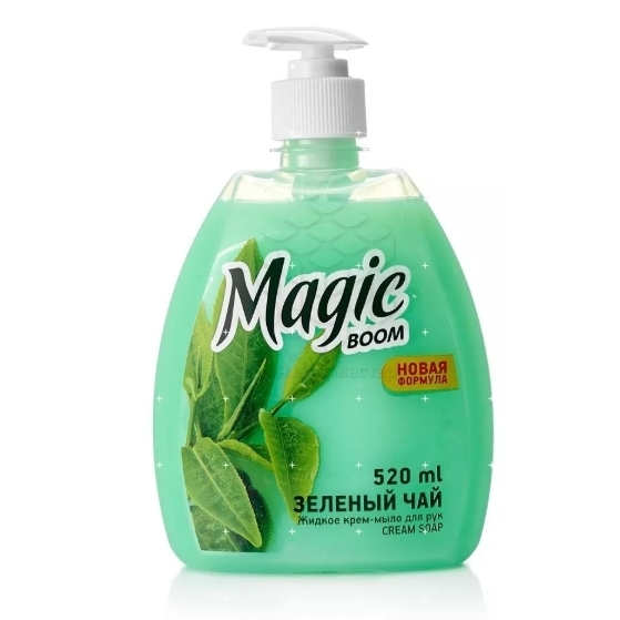 Жидкое мыло для рук Magic Boom зеленый чай 520 мл (10)
